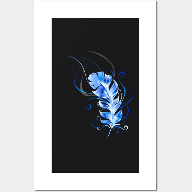 Feather of Blue Fire Wall Art by Blackmoon9